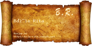 Bőle Rita névjegykártya